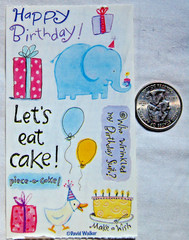 David Walker Birthday stickers cute duck elephant cake gift wrinkled bday suit