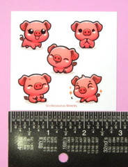 Red Pigs Mini Sticker Sheet