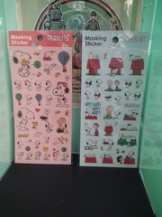Peanuts Snoopy Masking Stickers Cute Kawaii Set Of 2 (Blue And Red) 2021 New