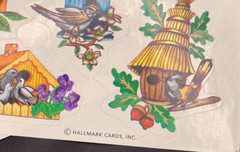 Vintage 1990s Hallmark Bird Birdhouse Stickers Two Sheets in Package Made in USA