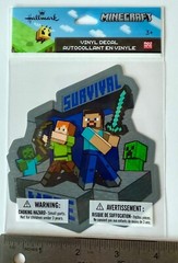 Hallmark minecraft sticker Vinyl Decal Survival Steve & Alex Creeper Zombie