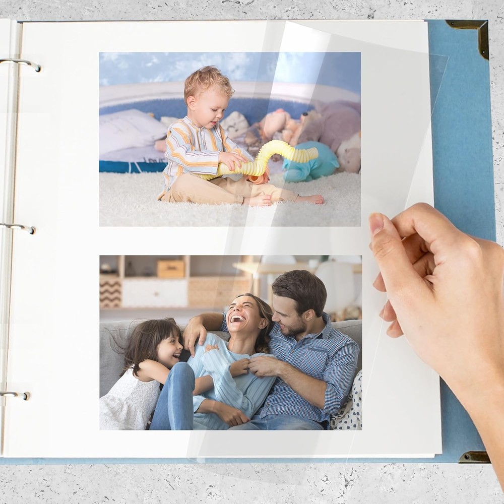 Vienrose 120 Sheet Photo Album Refill Pages Self Adhesive 9×11 for 3 Ring Binder