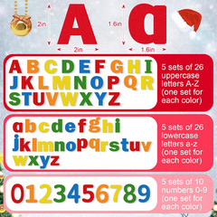 310 Pieces Felt Letter Stickers with Numbers for Bulletin Board Classroom (Rainb
