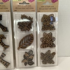 Crafters Square Laser Cut Kraft Icons Keys Stars Crosses Leaves Butterflies