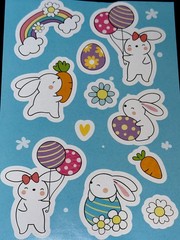 HAPPY EASTER✨22✨STICKERS✨🐰🌈🌼🥕🐣💐🎈✨7” X 4 1/2”✨&✨4 1/2” X 4 1/2”✨CUTE✨🩵💫