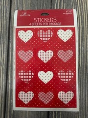Hallmark Heart Pattern Self-Adhesive Valentine Sticker Sheets Multipack 1987