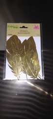 Crafters Square Stickers 12PC Gold Foil Feather Scrapbook Paper Crafts Decor