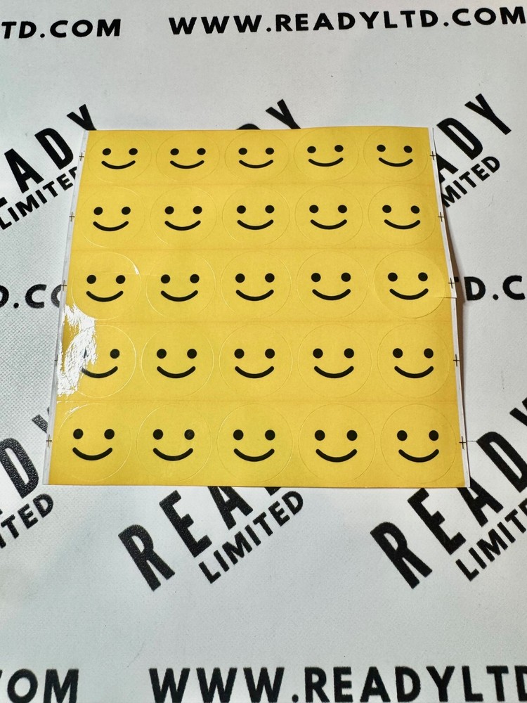 Yellow Smiley Face Stickers 25 Total 1″