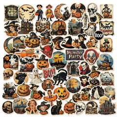 66 pcs Halloween PVC Waterproof Matte Surface Paper Sticker Scrapbook Craft