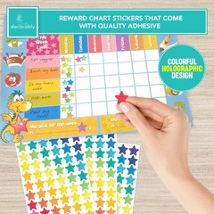 2,040 Holographic Small Star Stickers for Reward – 34 Sheets with 14 Designs …