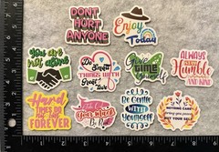 Lot of 10 Assorted Positive Affirmation Stickers Smile Happy Love Fitness