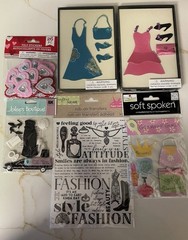 Lot Of 6 New Pkgs. Of Stickers &Emblishments Girly Sequin, Rhinestone , Sparkles