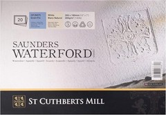 SAUNDERS WATERFORD SERIES – 10 X 7 WHITE – 20 SHEETS – WATERCOLOR PAPER