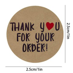 1000Pcs Two Style Thank You FOR YOUR ORDER Stickers 1″ Retail Mailing Stickers