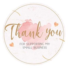 1.5″ Thank You Stickers, 500pcs Round Thank You for Supporting My Pattern1