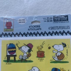 Vintage Peanuts Snoopy Heartline Hallmark Easter Spring Stickers Sealed 4 Sheets