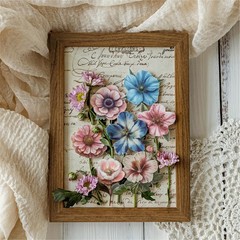 25Pcs Vintage Flowers Blooms Paper Stickers Journal Album Card Scrapbook Crafts