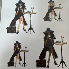 Rongrong Fashion Girl Vault Lady Latte Sticker Sheet Planner New