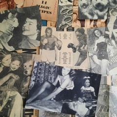 Vintage Junk Journal Paper Lot Ephemera Craft Bundle Old Photos Christmas Cards