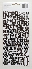 Black Boho Alphabet Letters & Numbers Flat Scrapbooking Stickers by Remarks