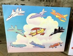 Lot of 3 Vintage Transportation Sticker Sheets Gibson 1988 Planes Trains AGC