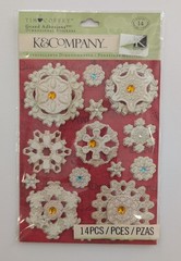 Tim Coffey Christmas Embossed Snowflakes Grand Adhesions Stickers By K&Company