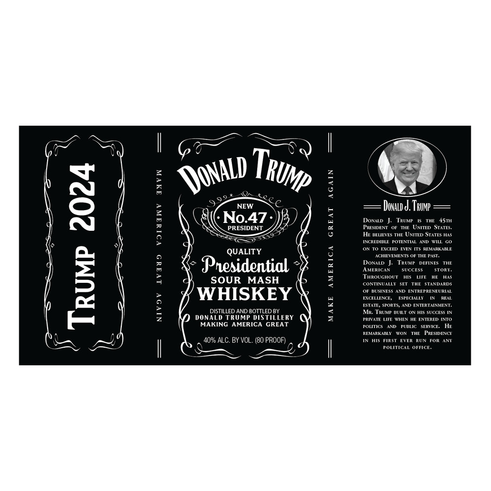 Presidential Label to fit Whiskey Bottle – Donald Trump – Jack – Dainels