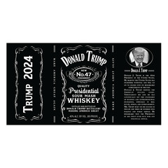 Presidential Label to fit Whiskey Bottle – Donald Trump – Jack – Dainels