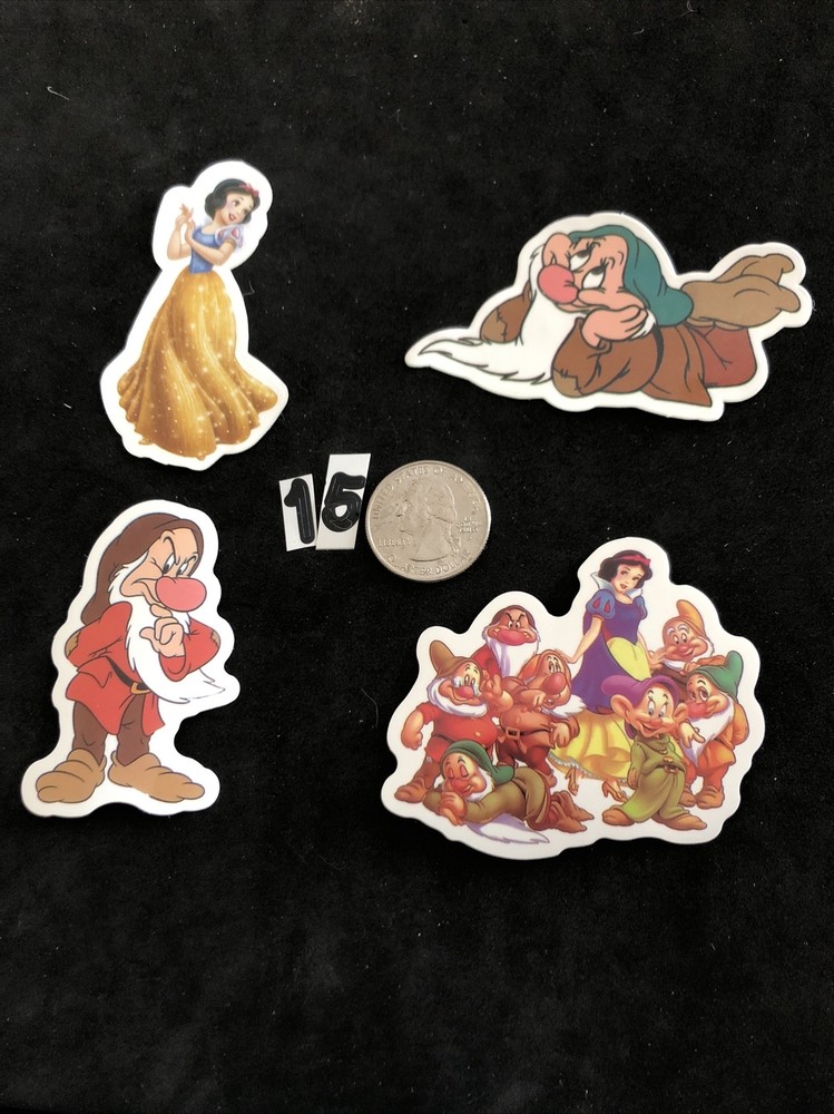 Disney Stickers – Disney Snow White & The Seven Dwarfs Lot of 4 Stickers.