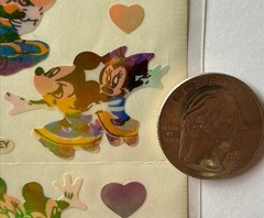 OPAL SKATING MICKEY & MINNIE Stickers(10pc)Disney•Cartoon Character•Card Making•