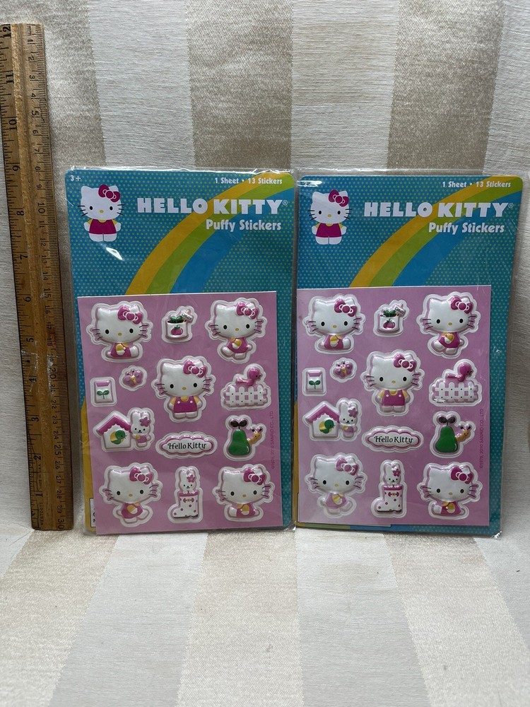 Hello Kitty puffy sticker sheet brand never opened. Dated 2010