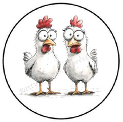 FUNNY CHICKENS ENVELOPE SEALS LABELS STICKERS PARTY FAVORS