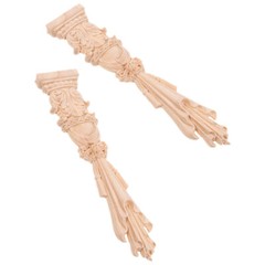 2pcs Wardrobe Carved Onlay Wood Appliques And Onlays For Furniture