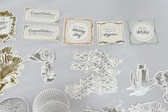 Original Anna Griffin AG904 «WEDDING CARD TOPPERS» 132-Pc Sentiments Card-Layers