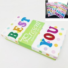 5 Sheets 210PCS Colorful Glittery Foam Self Adhesive Letters