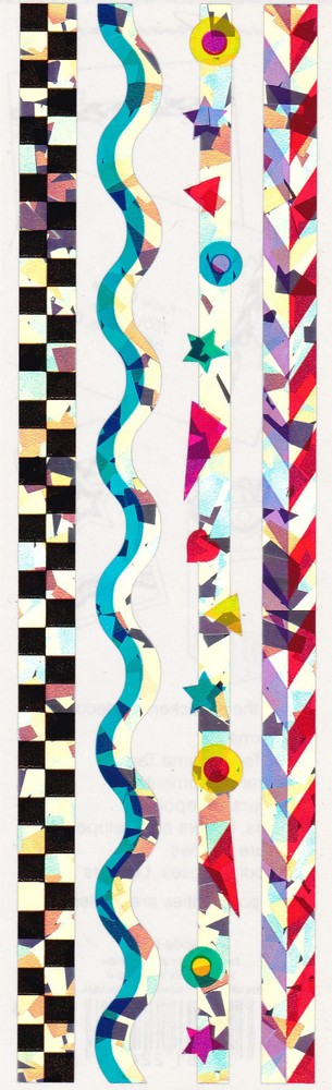 Mrs. Grossman’s Stickers – Sparkle Lines – Wavy, Shapes, Checkered – 3 Strips