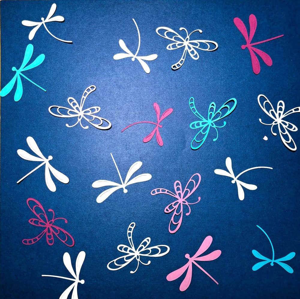 Dragonfly Die Cuts, 18 pcs., Any color, Scrapbooking, Greeting Card