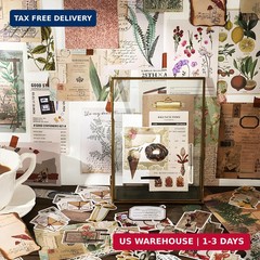 Teniinet 260 PCS Vintage Scrapbooking Supplies Aesthetic Journaling Kit,Large Co