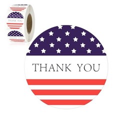 American Thank You Stickers, 500PCS American Flag Stickers, 1 inch Round