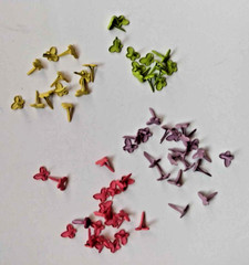 Lot 64 Mix Mini Butterflies Paper Brads Yellow, Green, Purple, Pink Pastel 5x8mm