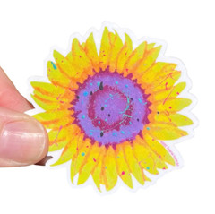 Lot of 5 Weatherproof Vinyl Stickers: Splatter Paint Sunflower