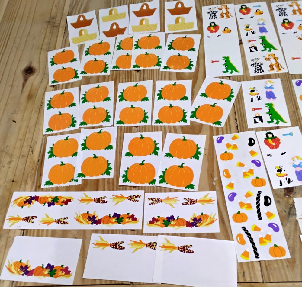Mrs. Grossman’s VTG Stickers Lot Sheets Pumpkins Corn Fall Creative Memories