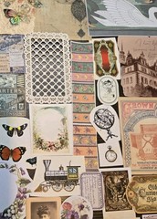 Junk Journal Kit Vintage Style Paper Stickers Tags Tickets Images Ephemera Craft