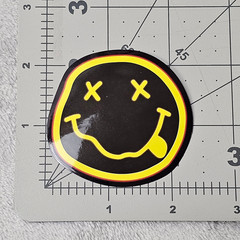 Neon Grunge XX Eye Happy Face Sticker Black Yellow Rock Music Die Cut Decal