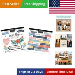 Family Scrapbook Stickers – Memories Themed With Phrase Tags, Flowers, Home I…