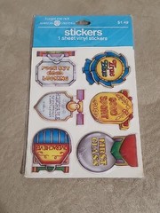 Vintage Puffy Stickers Awards Class Honorable Verbiage School Scrapbook Olympics