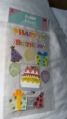Jolee’s Boutique Birthday Party Happy Cake Balloons Presents Hats Epoxy Stickers