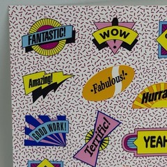 Vtg Encouragement Stickers 3M 1989 HT-854 Fantastic Great Job Wow