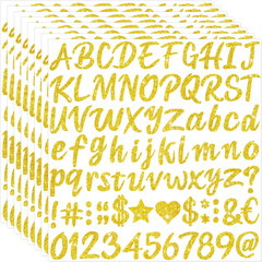640 Pcs Gold Letter Stickers Glitter Alphabet Stickers, 8 Sheets Self-Adhesive A