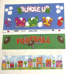 EK Success 12 in Border Strips OVER-ALLS Holidays and Sports themes LOT OF 8